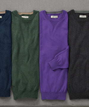 Westport Lifestyle Iconic Keyhole Cotton Cashmere Crew Neck Sweater