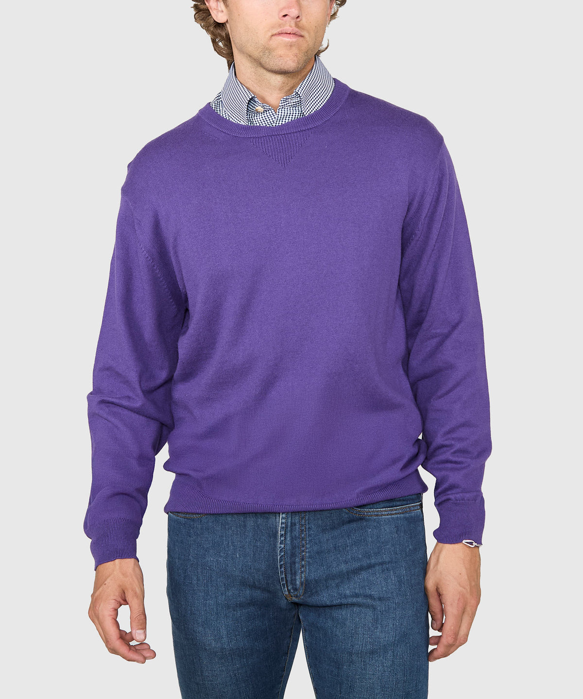 Westport Lifestyle Iconic Keyhole Cotton Cashmere Crew Neck Sweater, Men's Big & Tall