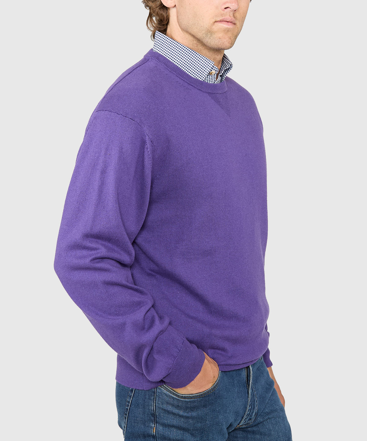Westport Lifestyle Iconic Keyhole Cotton Cashmere Crew Neck Sweater, Men's Big & Tall