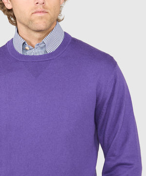 Westport Lifestyle Iconic Keyhole Cotton Cashmere Crew Neck Sweater