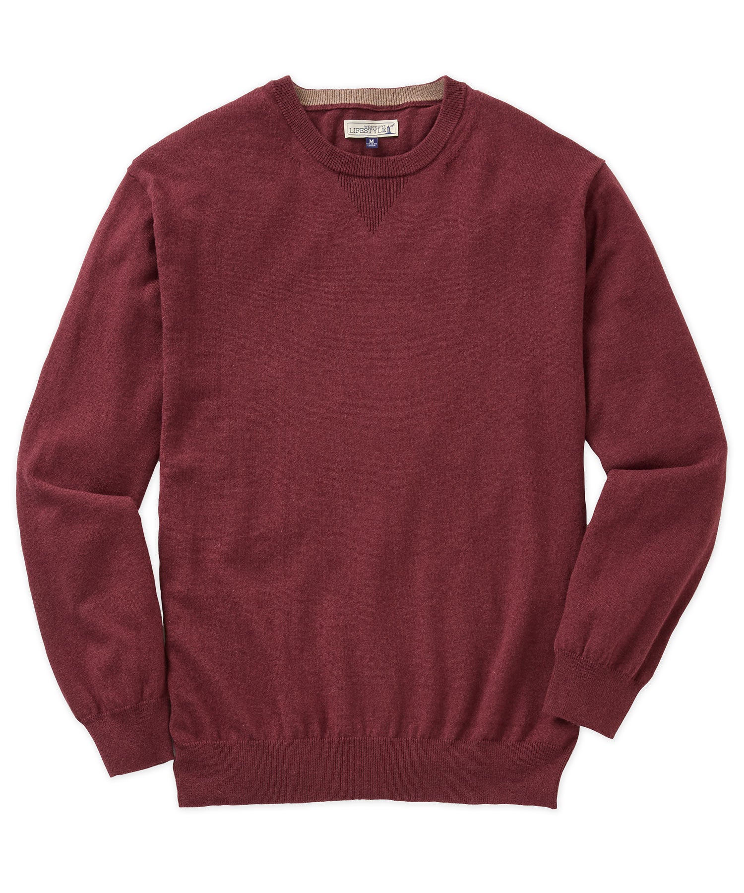 Westport Lifestyle Iconic Keyhole Cotton Cashmere Crew Neck Sweater