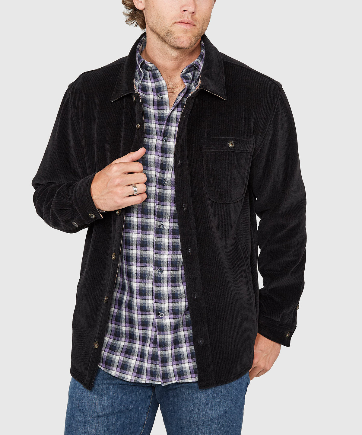 Westport Lifestyle Yellowstone Knit Corded Shirt Jacket, Men's Big & Tall