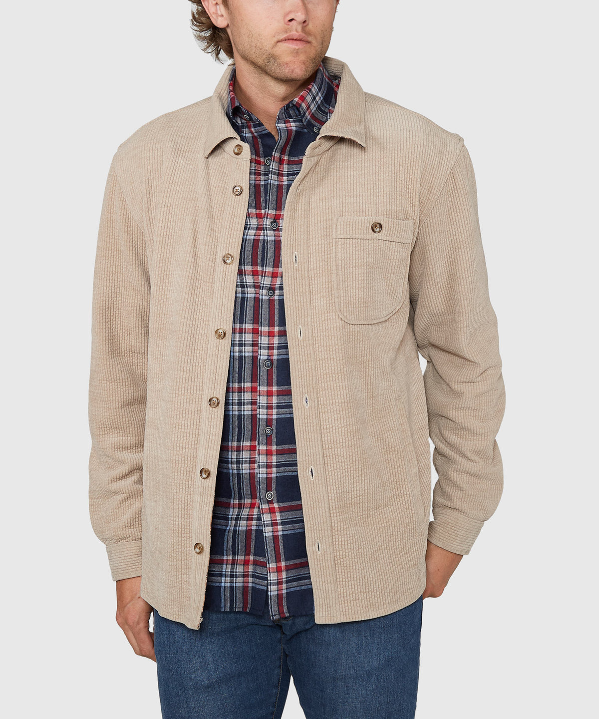 Westport Lifestyle Yellowstone Knit Corded Shirt Jacket, Men's Big & Tall