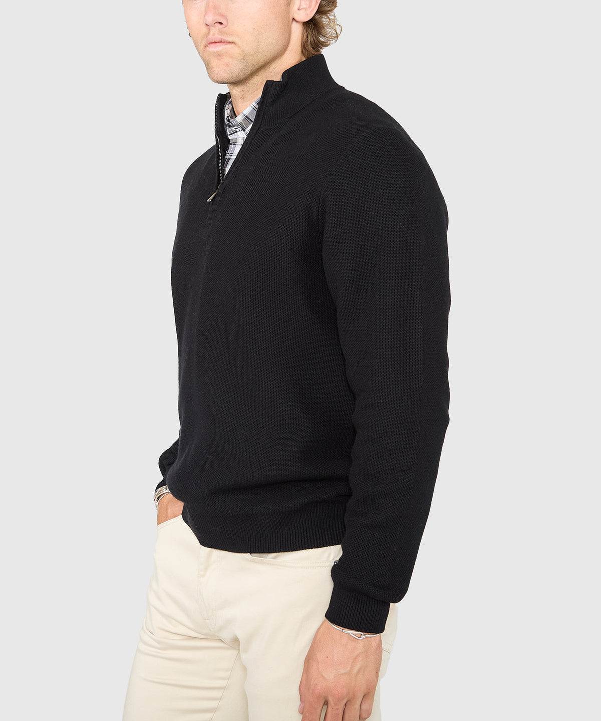 Westport Lifestyle Pinecrest Cotton Cashmere Quarter Zip Sweater, Men's Big & Tall