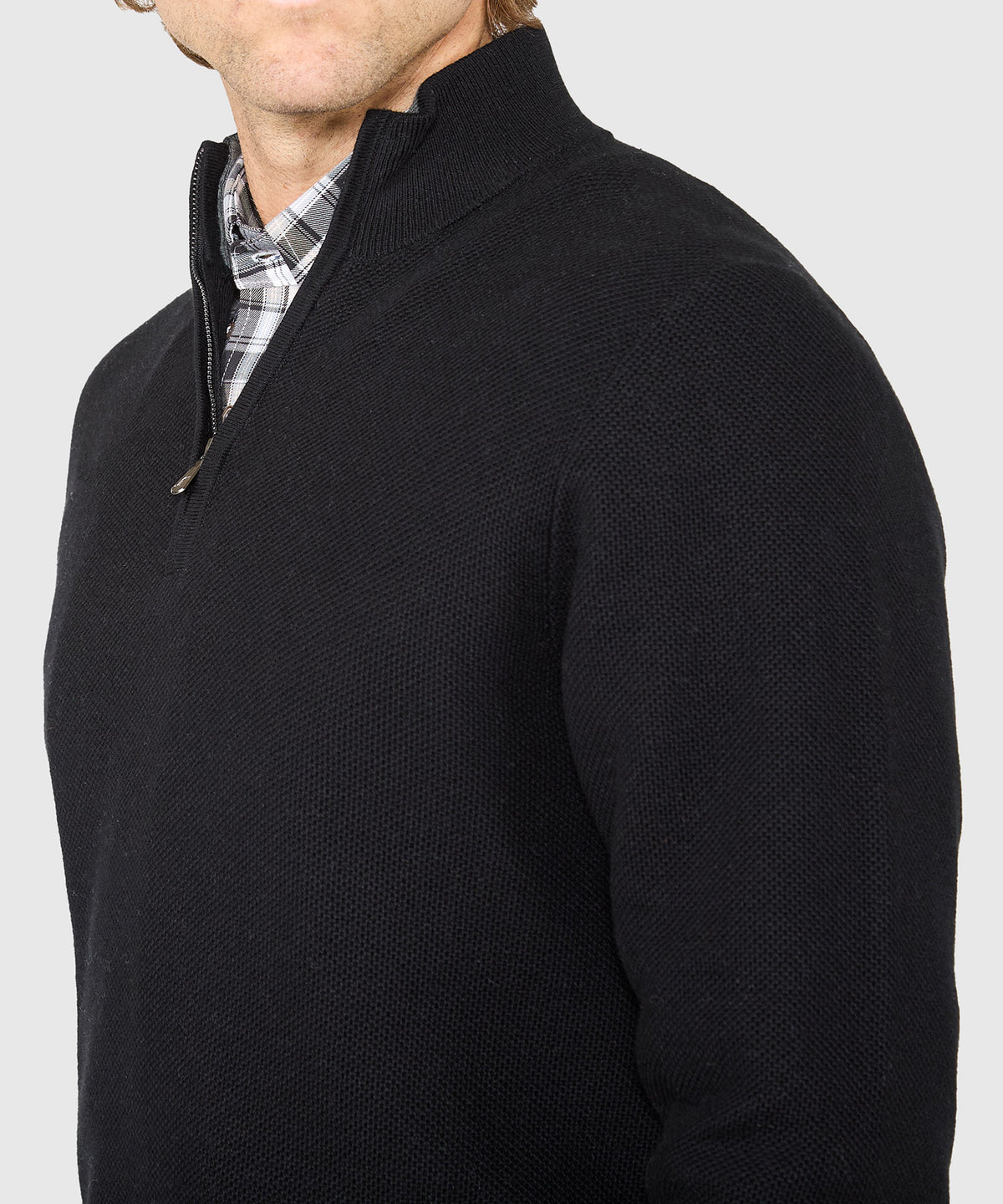Westport Lifestyle Pinecrest Cotton Cashmere Quarter Zip Sweater, Men's Big & Tall
