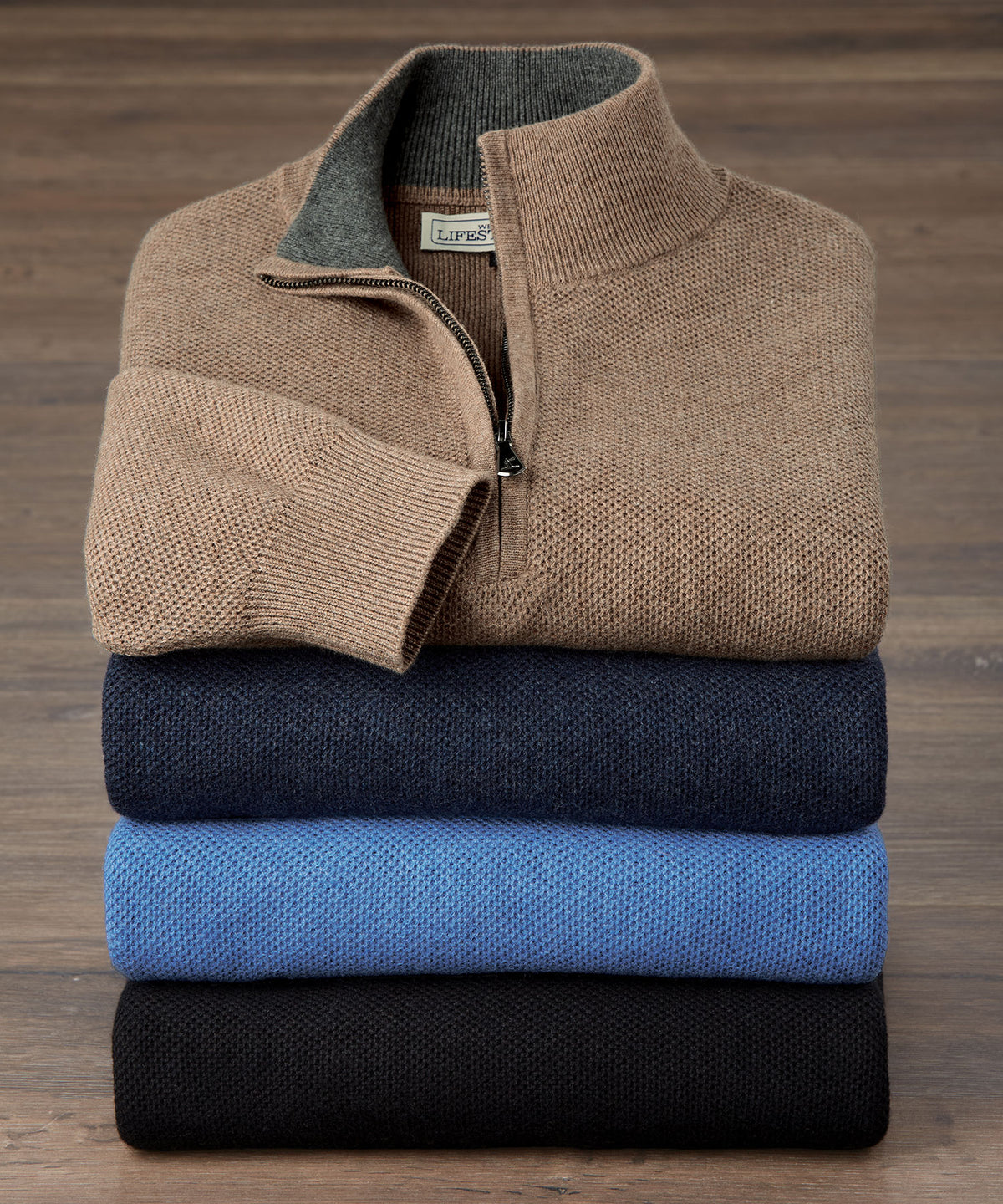 Westport Lifestyle Pinecrest Cotton Cashmere Quarter Zip Sweater, Men's Big & Tall