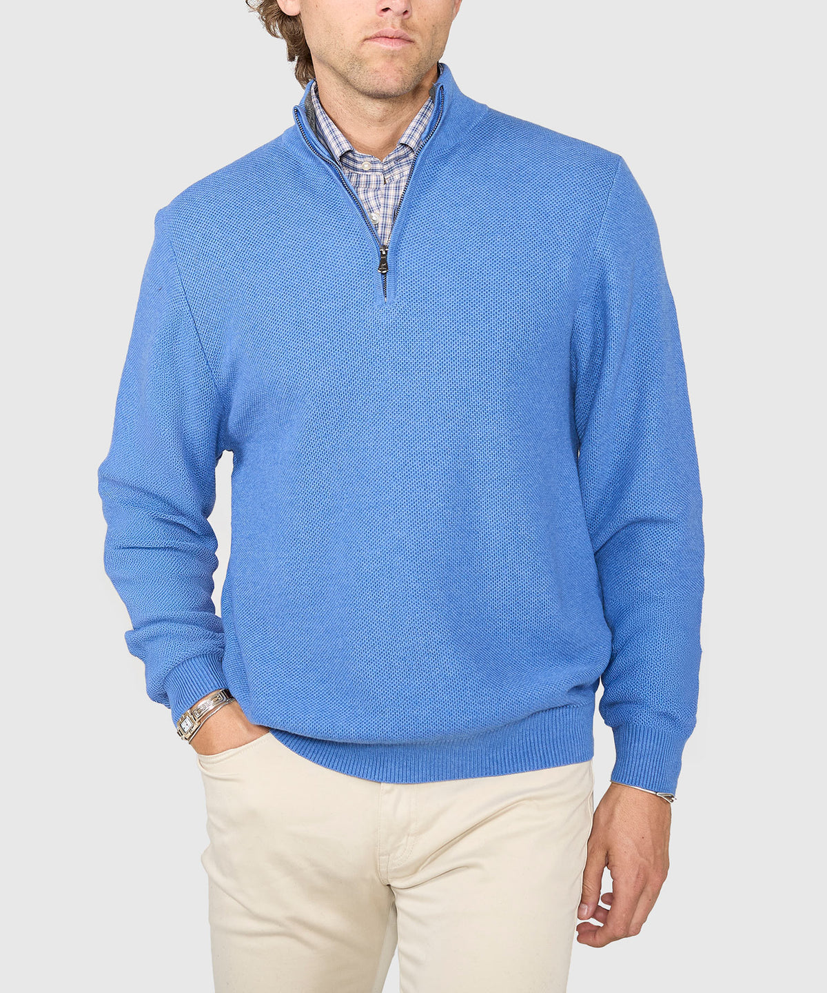 Westport Lifestyle Pinecrest Cotton Cashmere Quarter Zip Sweater, Men's Big & Tall