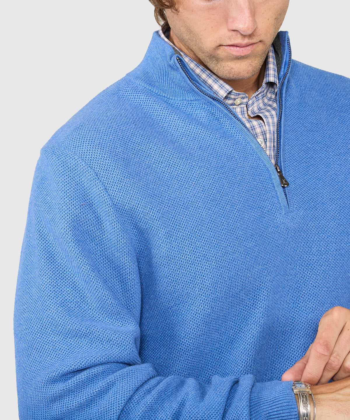 Westport Lifestyle Pinecrest Cotton Cashmere Quarter Zip Sweater, Men's Big & Tall