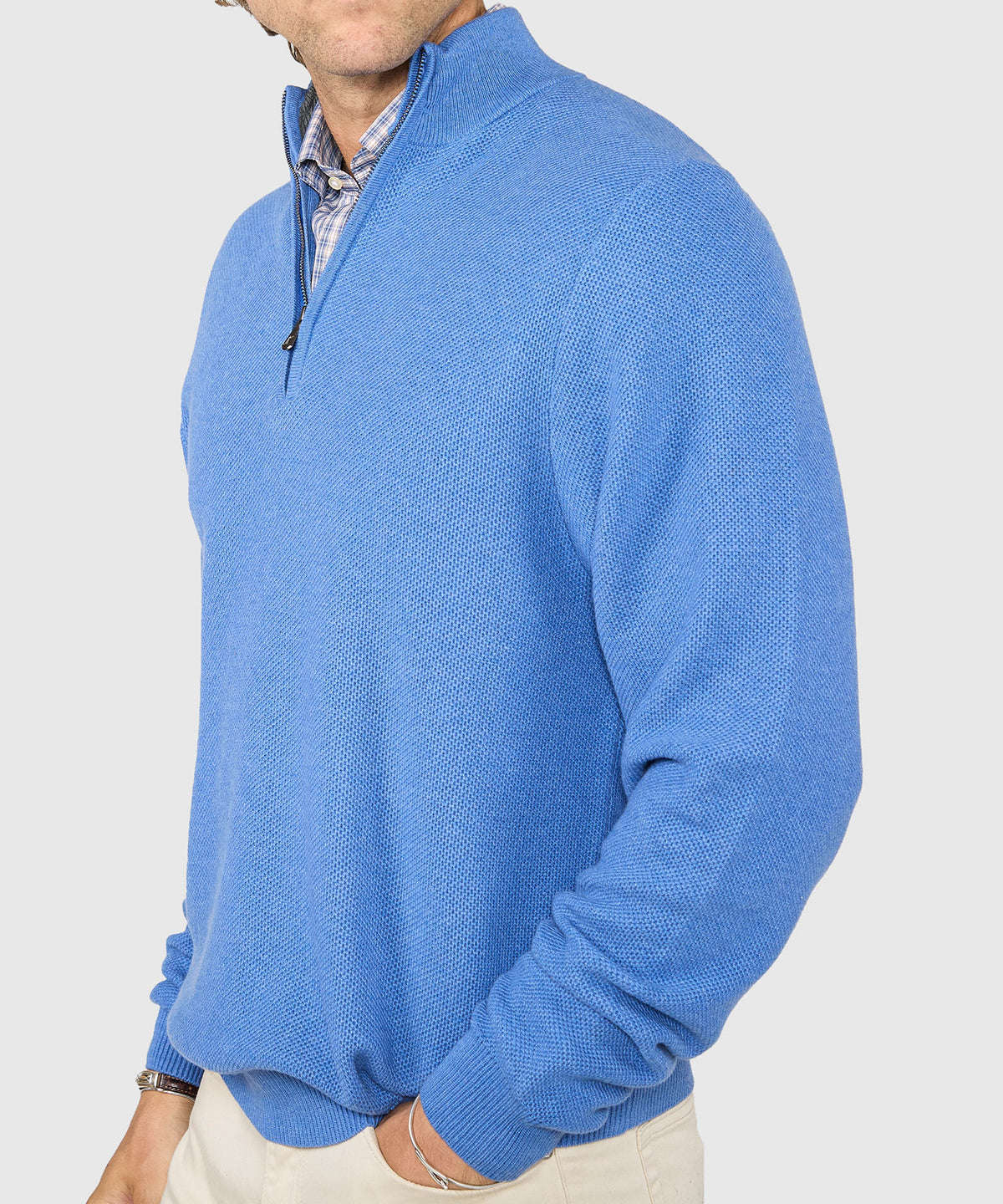 Westport Lifestyle Pinecrest Cotton Cashmere Quarter Zip Sweater, Men's Big & Tall