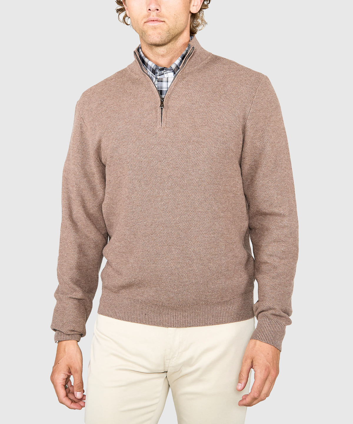 Westport Lifestyle Pinecrest Cotton Cashmere Quarter Zip Sweater, Men's Big & Tall