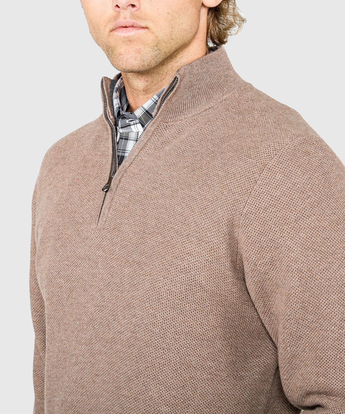 Westport Lifestyle Pinecrest Cotton Cashmere Quarter Zip Sweater, Men's Big & Tall