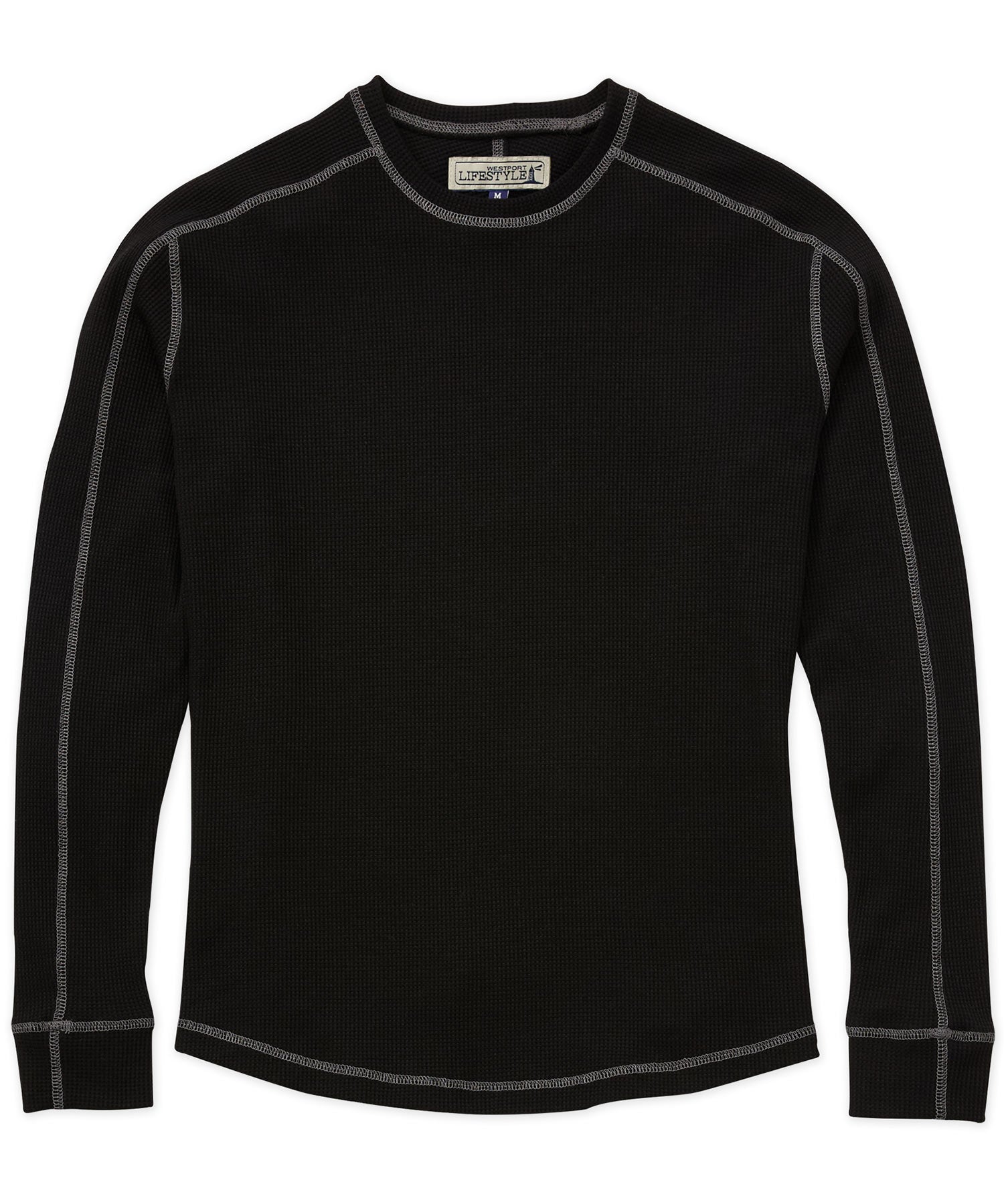Westport Lifestyle Long Sleeve Cooper Waffle Crew Neck Knit Shirt