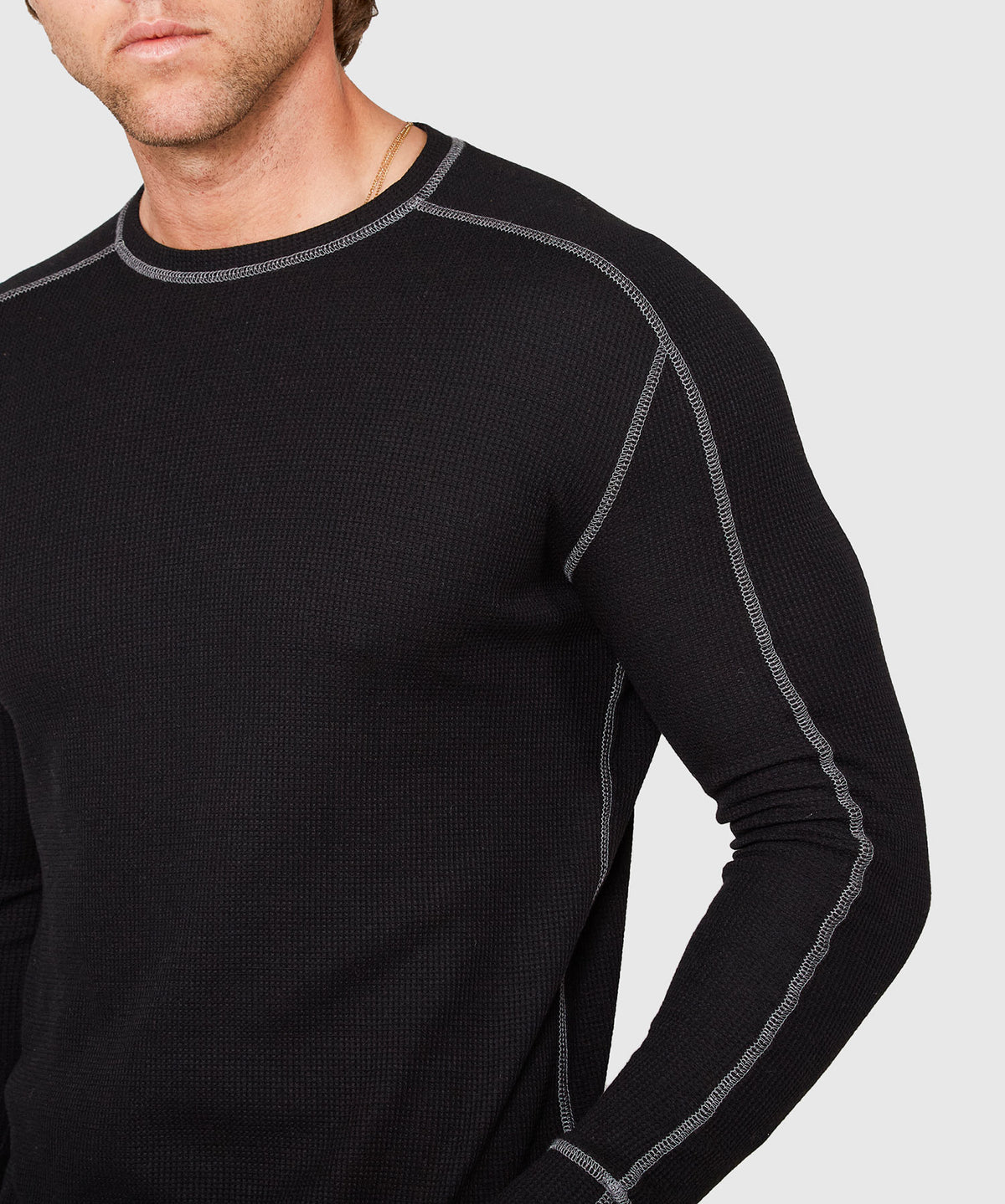 Westport Lifestyle Long Sleeve Cooper Waffle Crew Neck Knit Shirt, Men's Big & Tall