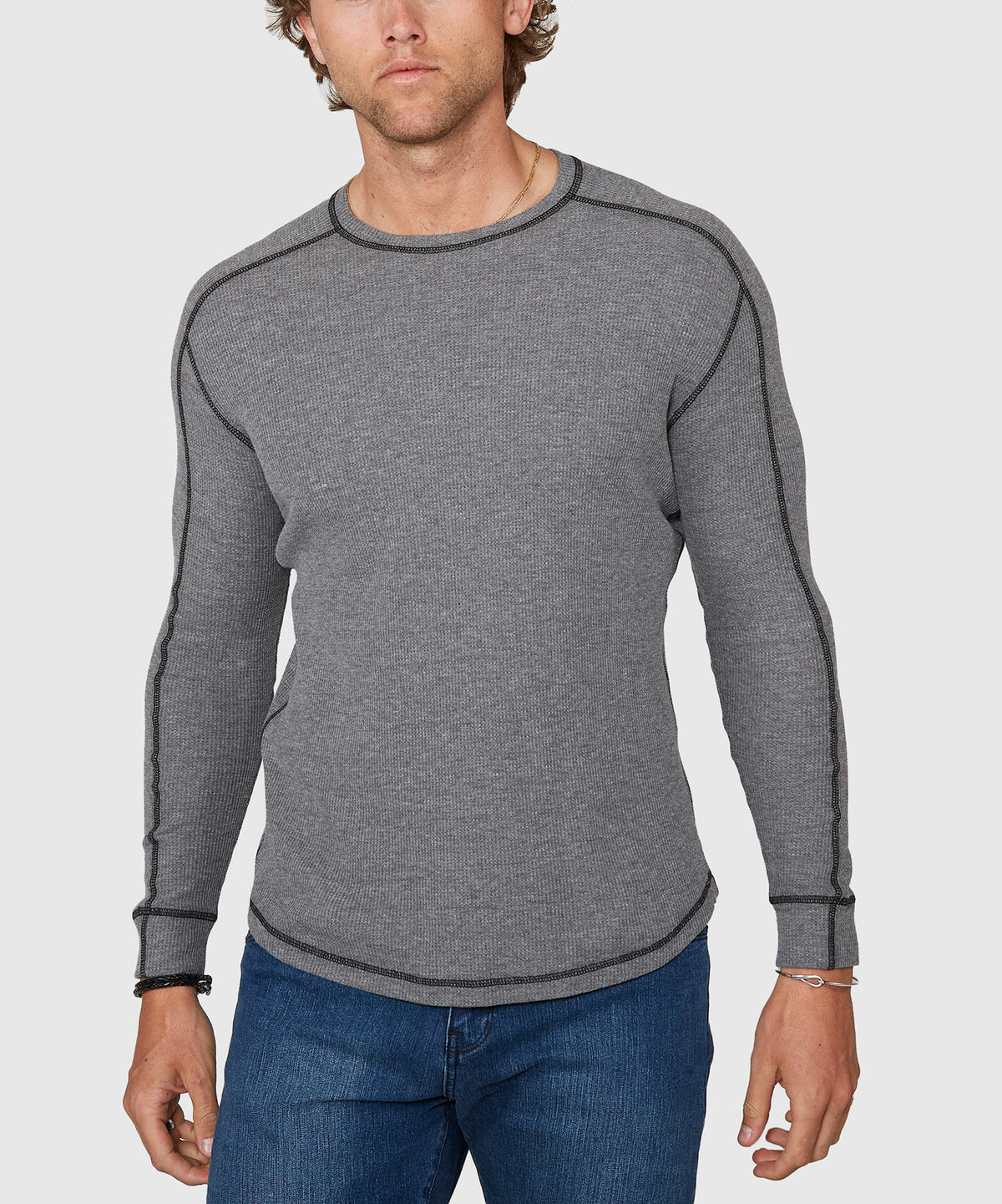 Westport Lifestyle Long Sleeve Cooper Waffle Crew Neck Knit Shirt, Men's Big & Tall