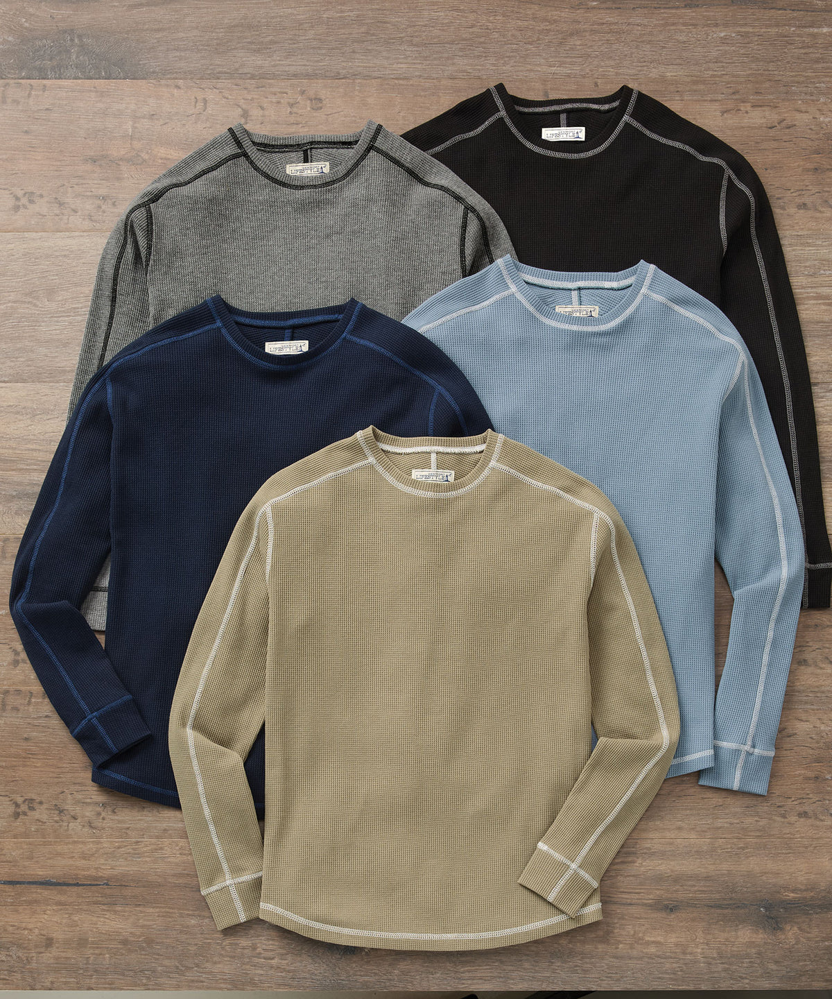 Westport Lifestyle Long Sleeve Cooper Waffle Crew Neck Knit Shirt, Men's Big & Tall