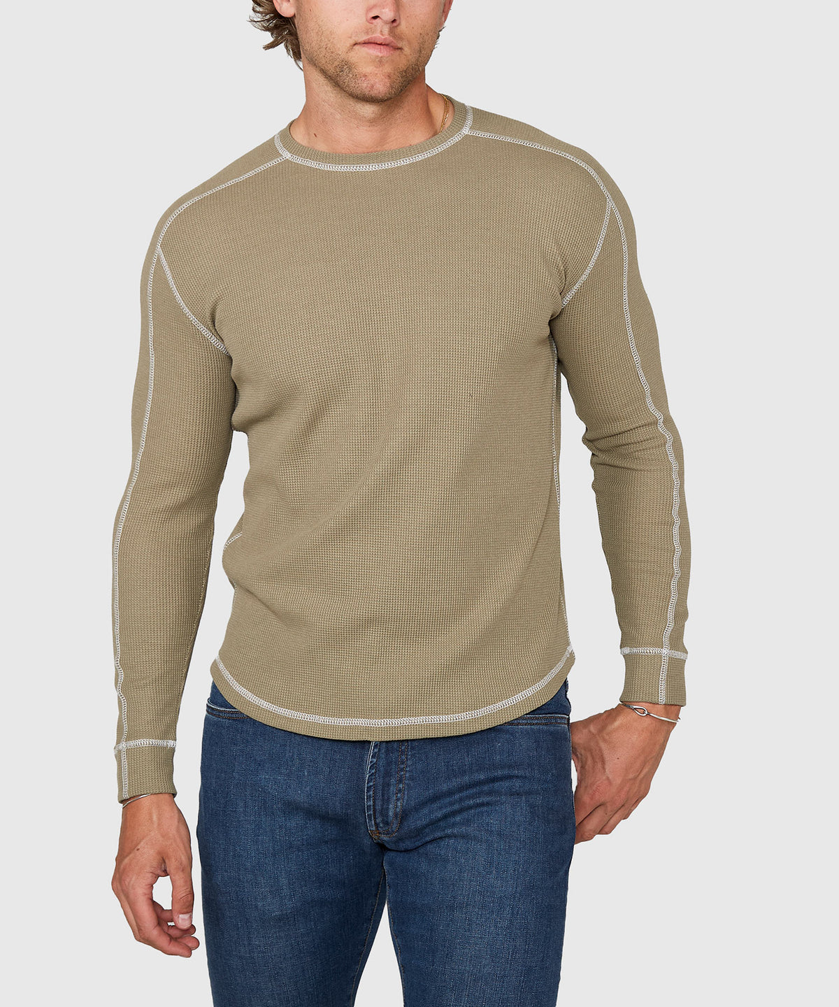 Westport Lifestyle Long Sleeve Cooper Waffle Crew Neck Knit Shirt, Men's Big & Tall