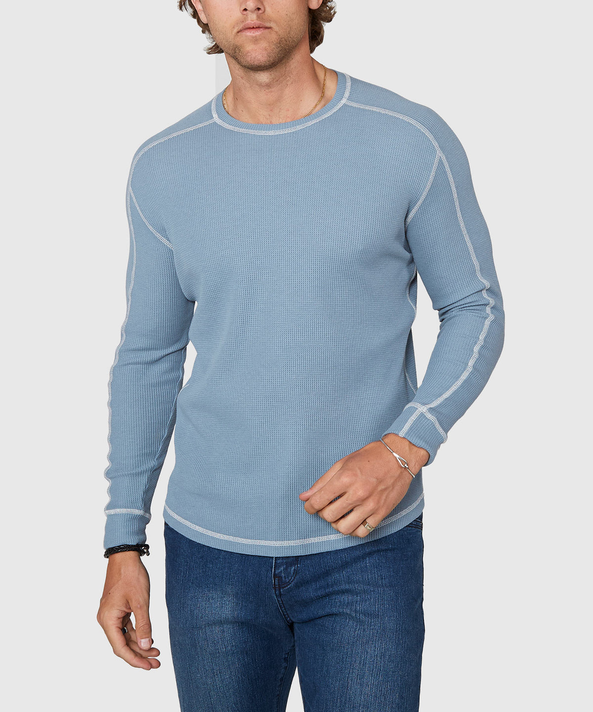 Westport Lifestyle Long Sleeve Cooper Waffle Crew Neck Knit Shirt, Men's Big & Tall