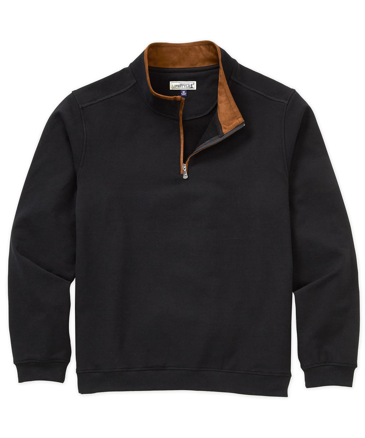 Westport Lifestyle Sueded Interlock Quarter Zip Jacket, Men's Big & Tall
