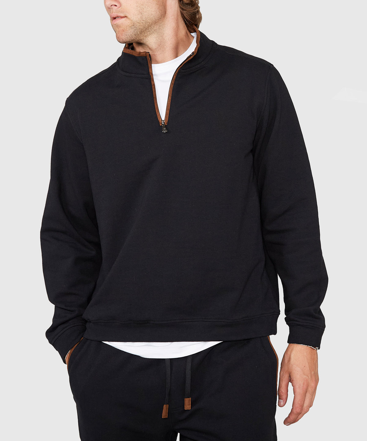 Westport Lifestyle Sueded Interlock Quarter Zip Jacket, Men's Big & Tall