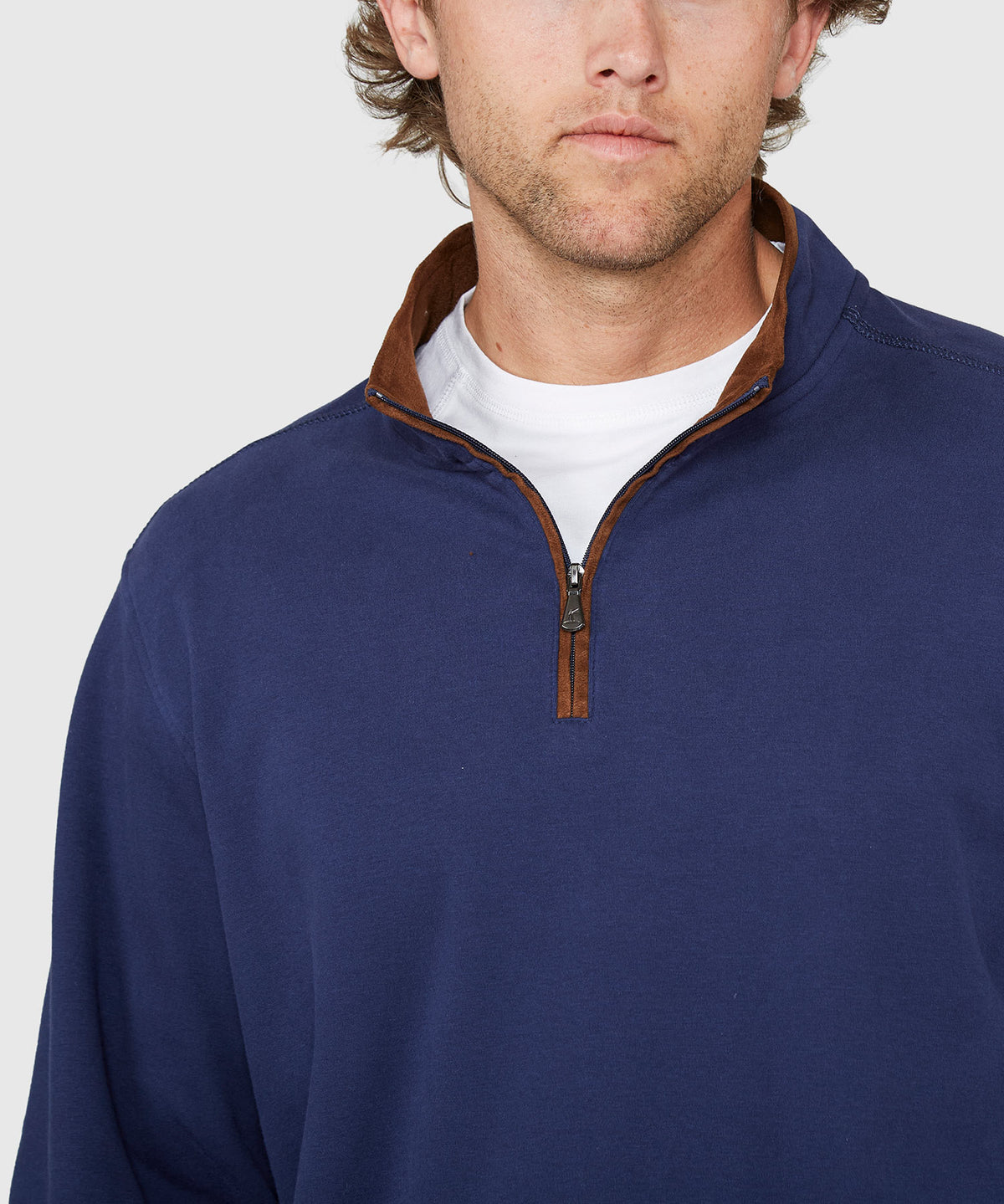 Westport Lifestyle Sueded Interlock Quarter Zip Jacket, Men's Big & Tall