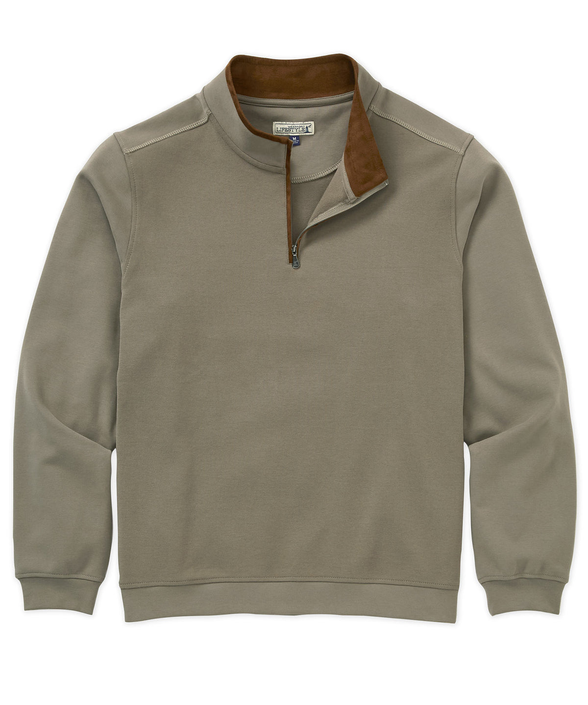 Westport Lifestyle Sueded Interlock Quarter Zip Jacket, Men's Big & Tall