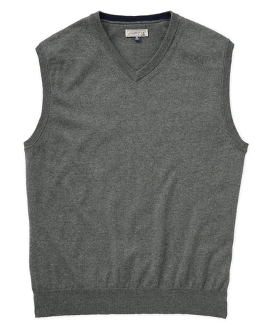 Westport Lifestyle Classic Cotton Cashmere V-Neck Vest, Men's Big & Tall