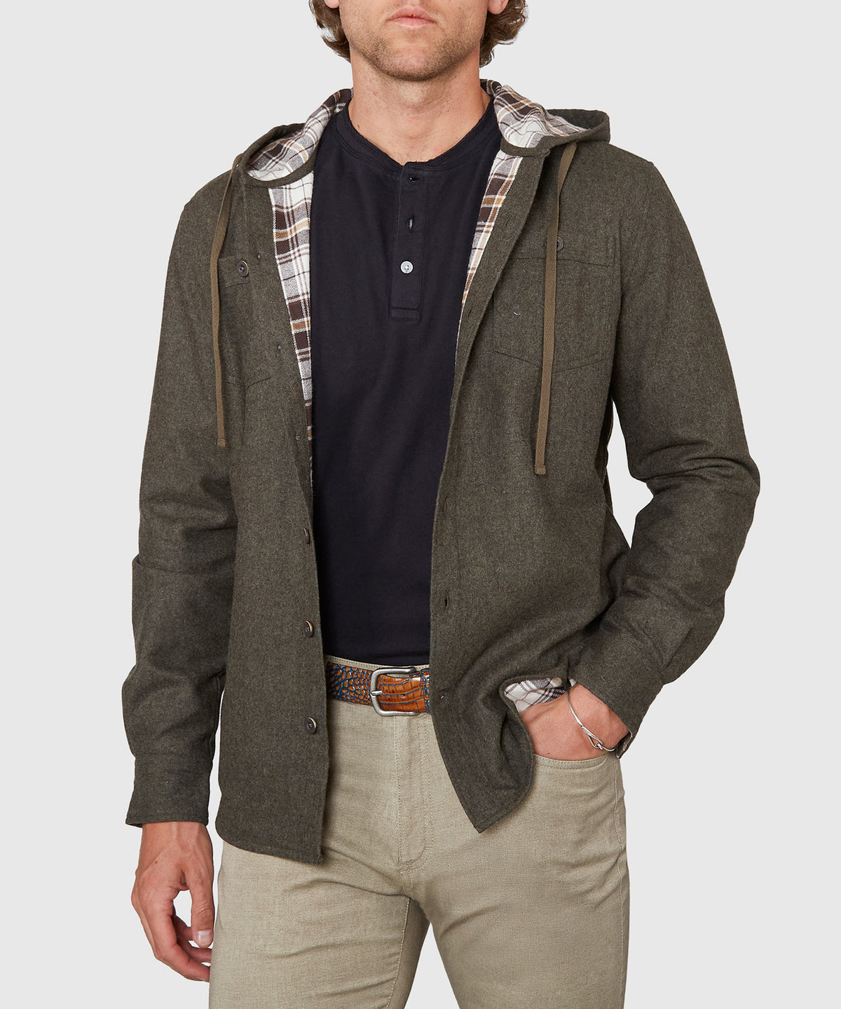 Westport Lifestyle Firepit Hooded Shirt Jacket, Men's Big & Tall