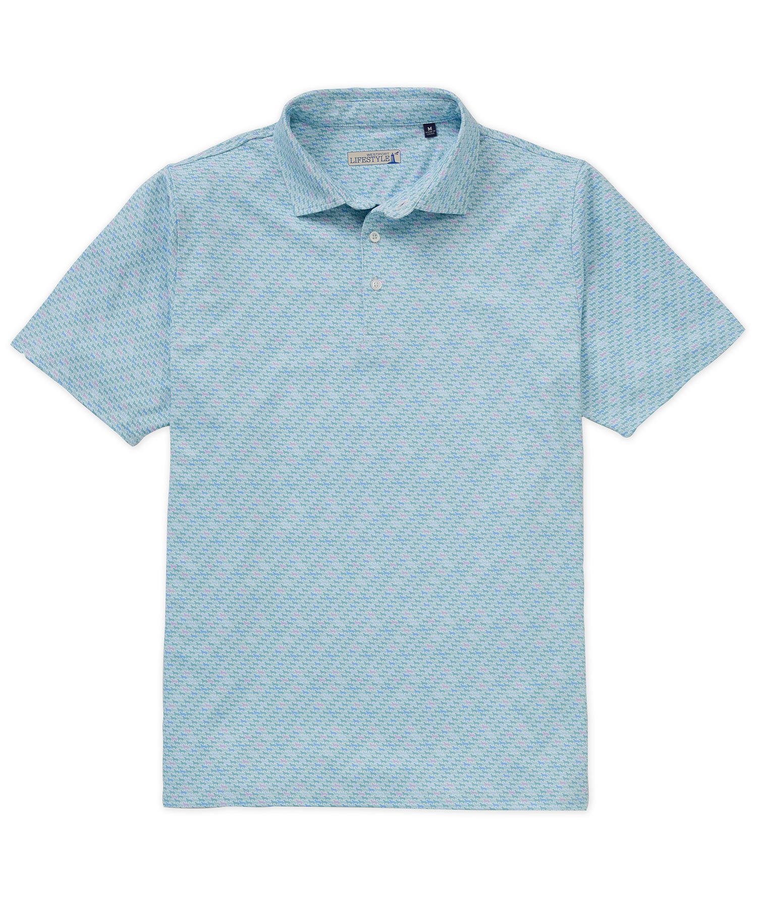 Westport Lifestyle Short Sleeve Dog Print Performance Polo