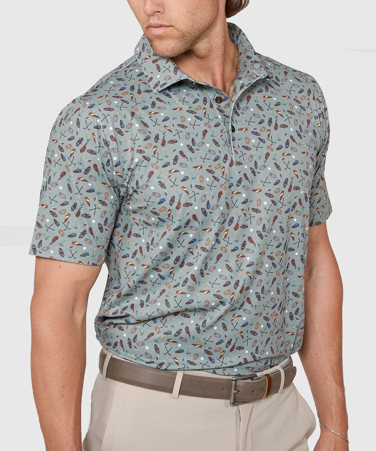 Westport Lifestyle Short Sleeve Golf Print Performance Polo, Men's Big & Tall