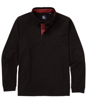 Westport No-Tuck Long Sleeve Stretch Cotton Rich Contrast Trim Placket Polo