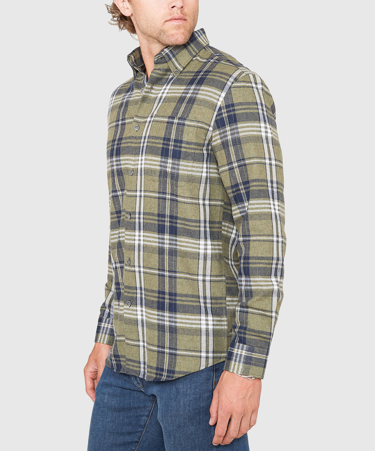 Westport Lifestyle Long Sleeve Button Down Collar Flannel Sport Shirt, Men's Big & Tall