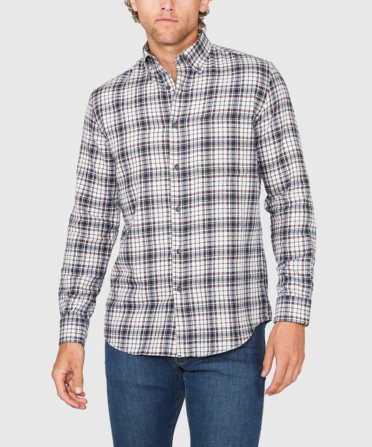 Westport Lifestyle Long Sleeve Button Down Collar Flannel Sport Shirt, Men's Big & Tall