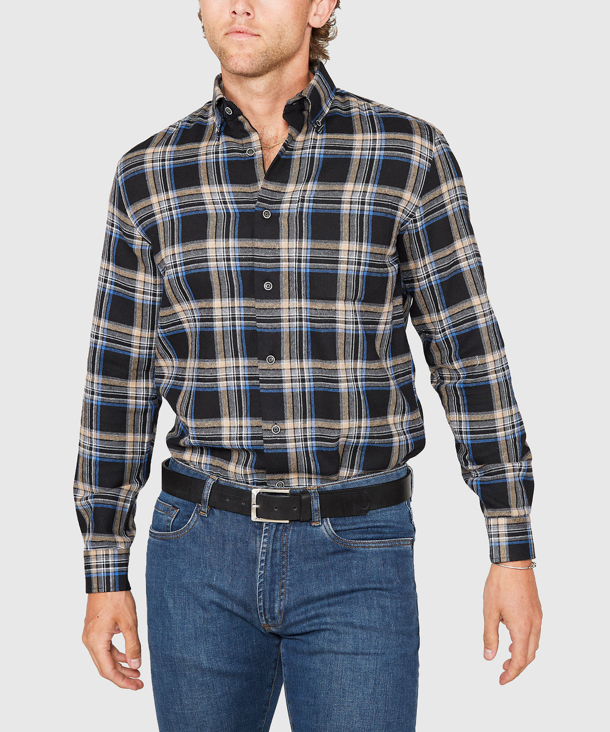 Westport Lifestyle Long Sleeve Button Down Collar Flannel Sport Shirt, Men's Big & Tall