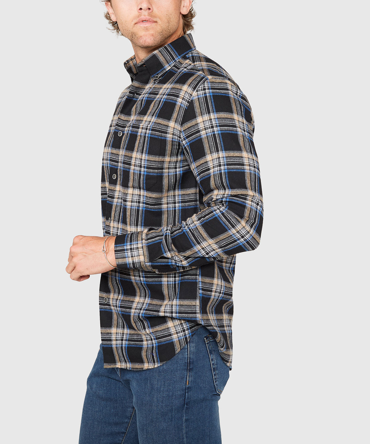 Westport Lifestyle Long Sleeve Button Down Collar Flannel Sport Shirt, Men's Big & Tall