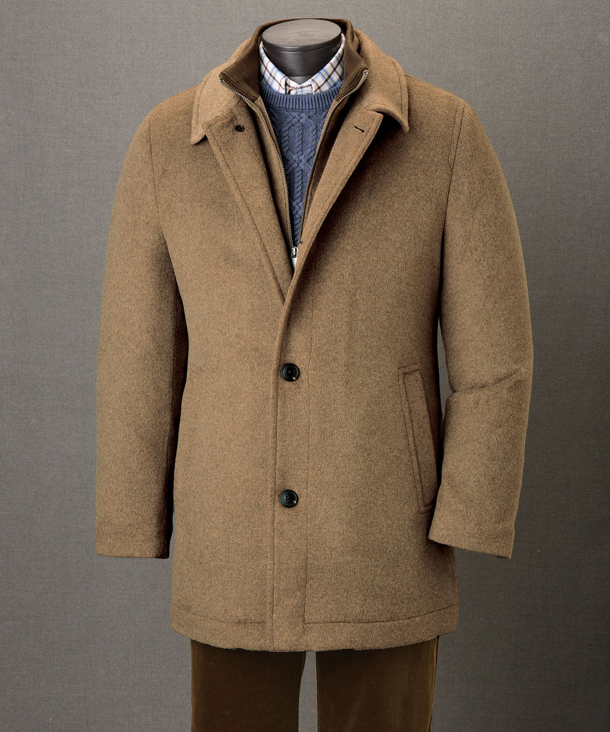 Hart Schaffner Marx Wool Blend Bibbed Coat, Men's Big & Tall