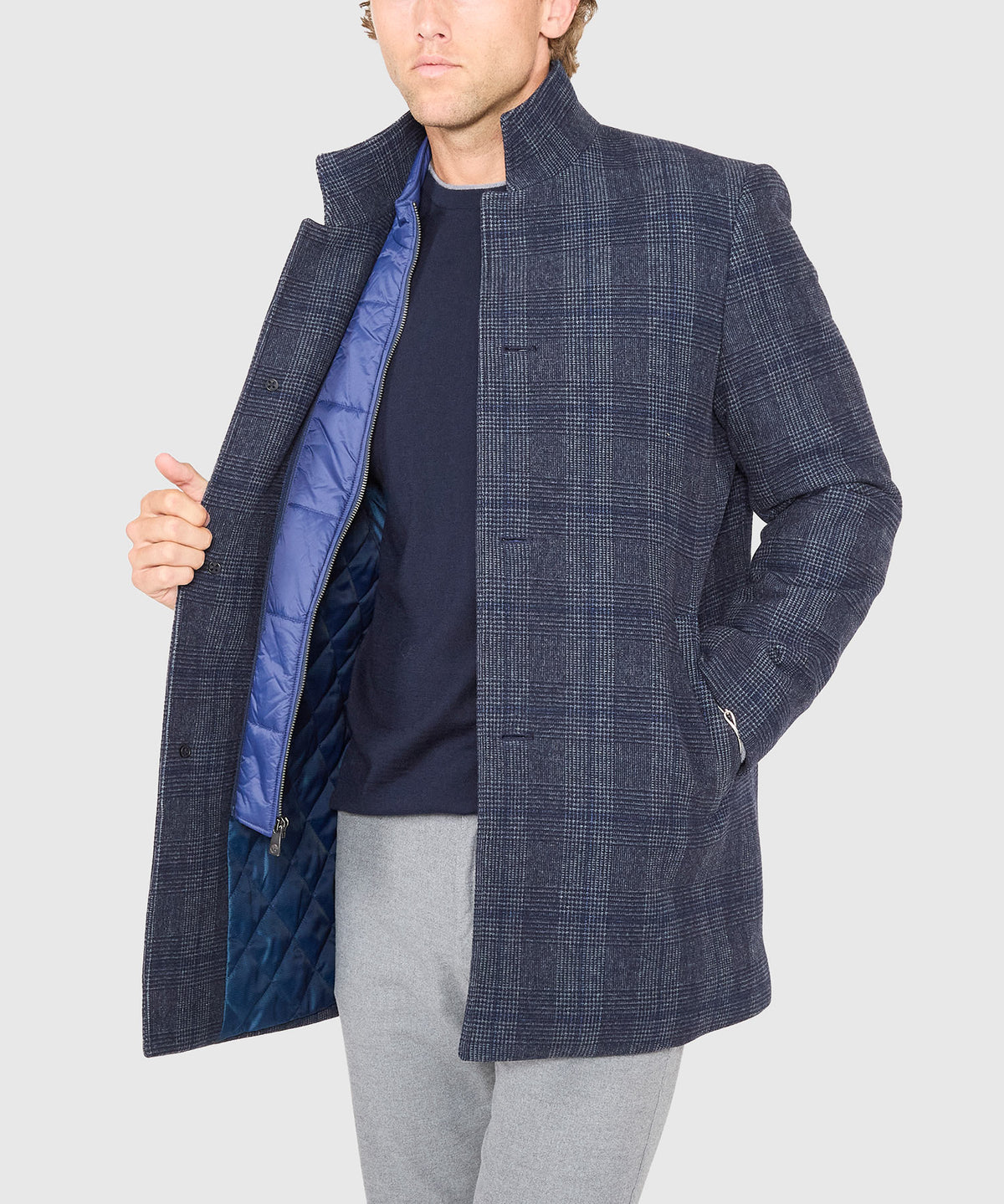 Hart Schaffner Marx Removable Bib Plaid Wool Jacket, Men's Big & Tall