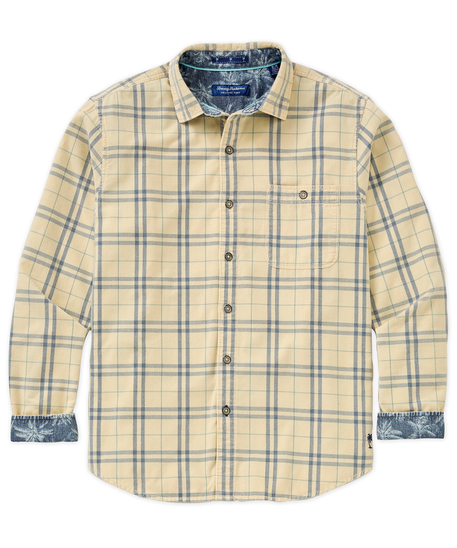 Tommy Bahama Long Sleeve Coastline Cord Indio Plaid Sport Shirt, Men's Big & Tall