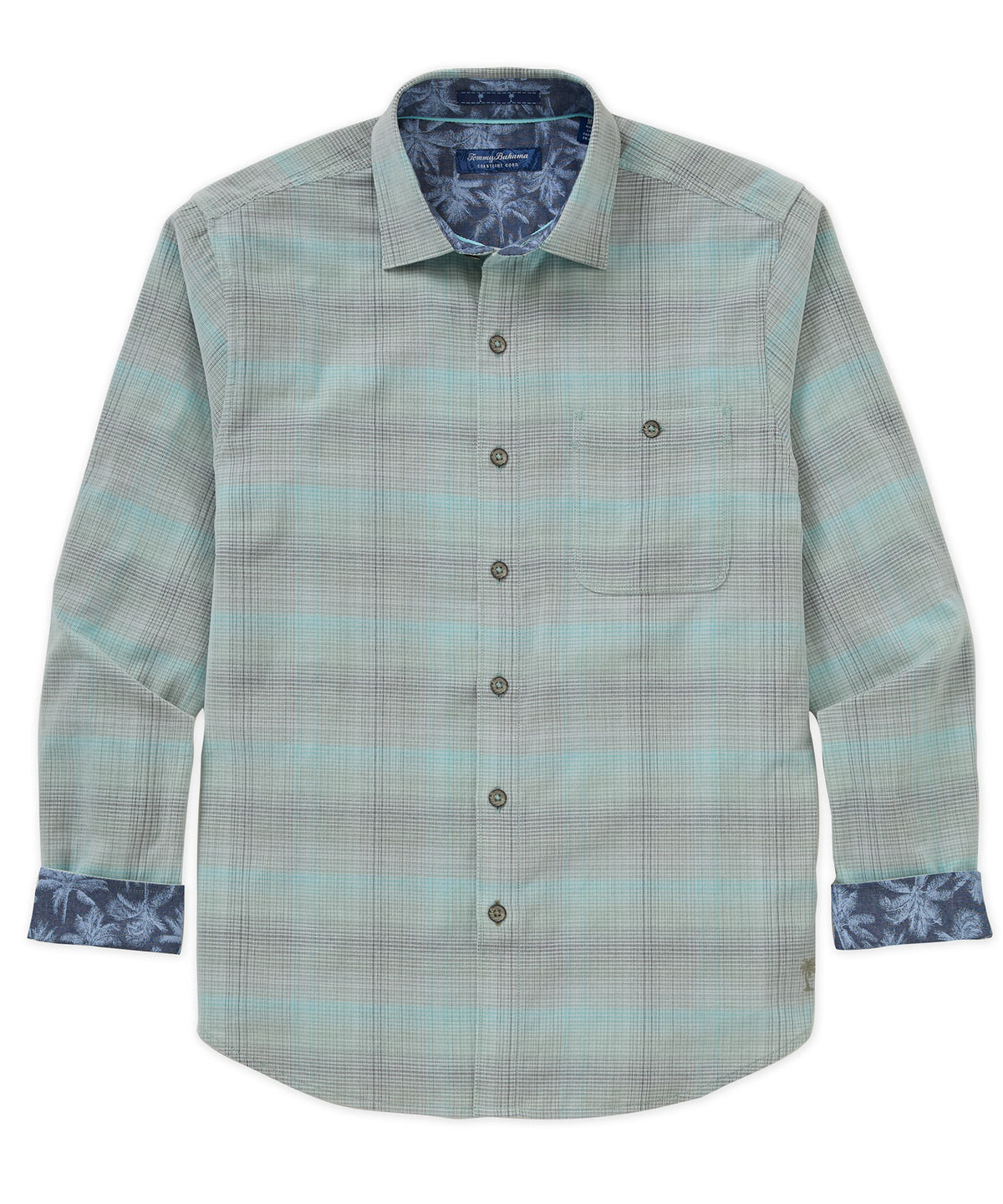 Tommy Bahama Long Sleeve Coastline Cord Mesa Plaid Sport Shirt, Men's Big & Tall