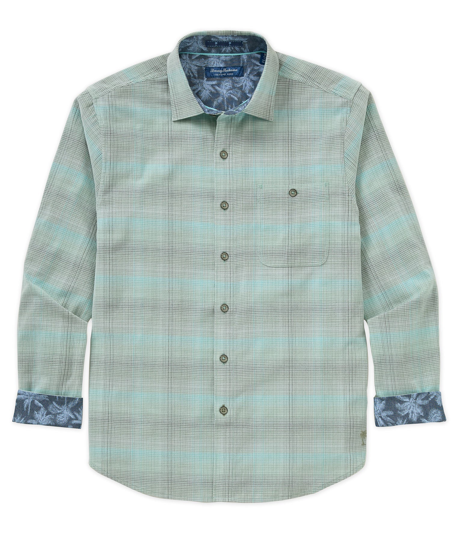 Tommy Bahama Long Sleeve Coastline Cord Mesa Plaid Sport Shirt, Men's Big & Tall