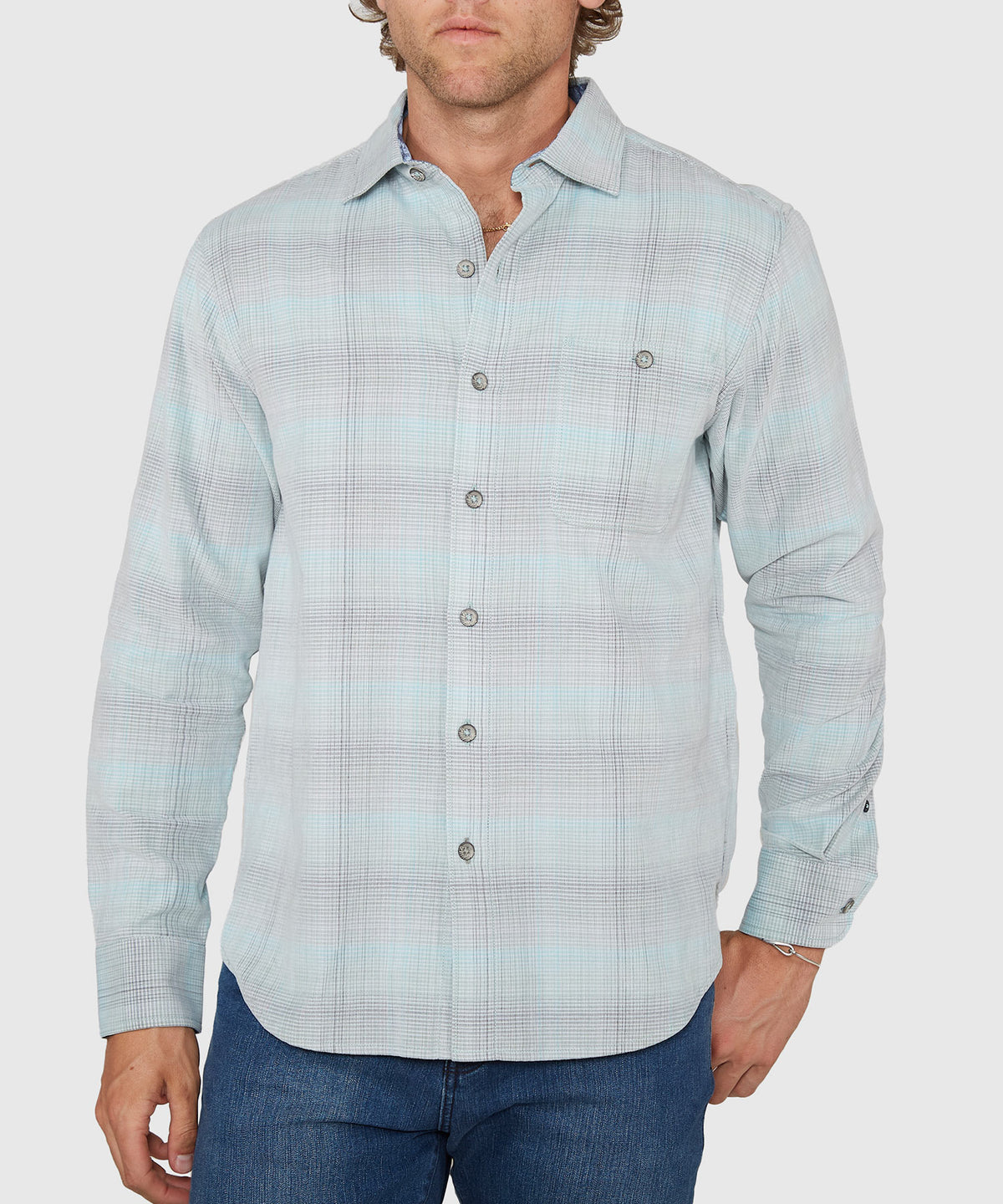Tommy Bahama Long Sleeve Coastline Cord Mesa Plaid Sport Shirt, Men's Big & Tall
