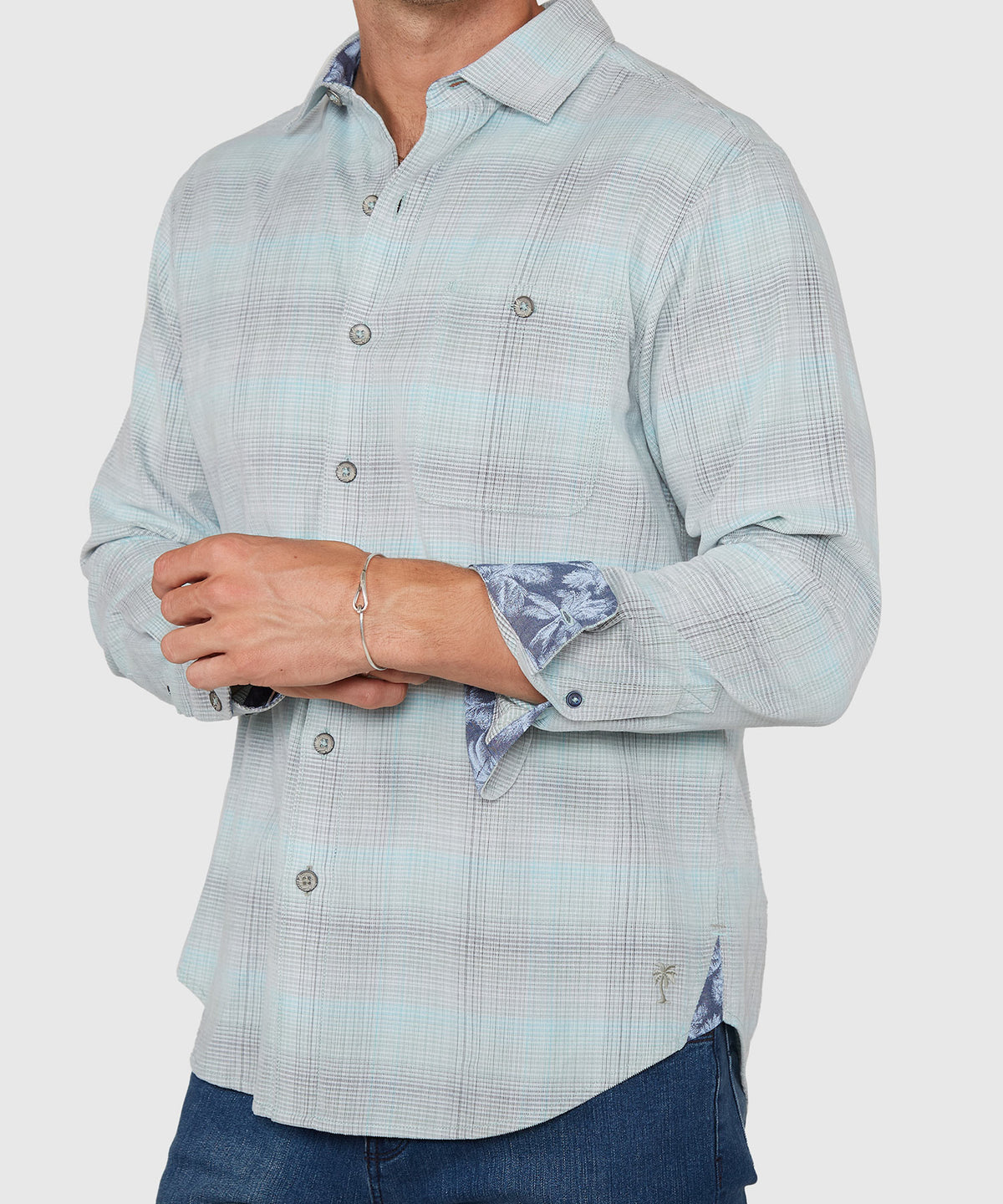 Tommy Bahama Long Sleeve Coastline Cord Mesa Plaid Sport Shirt, Men's Big & Tall