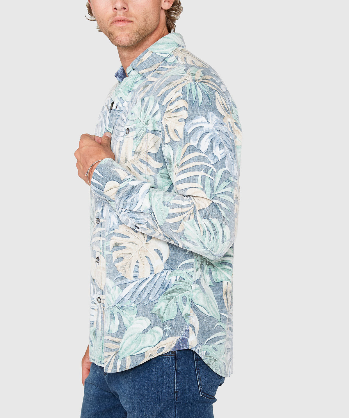 Tommy Bahama Long Sleeve Coastline Cord Jungle Fade Sport Shirt, Men's Big & Tall