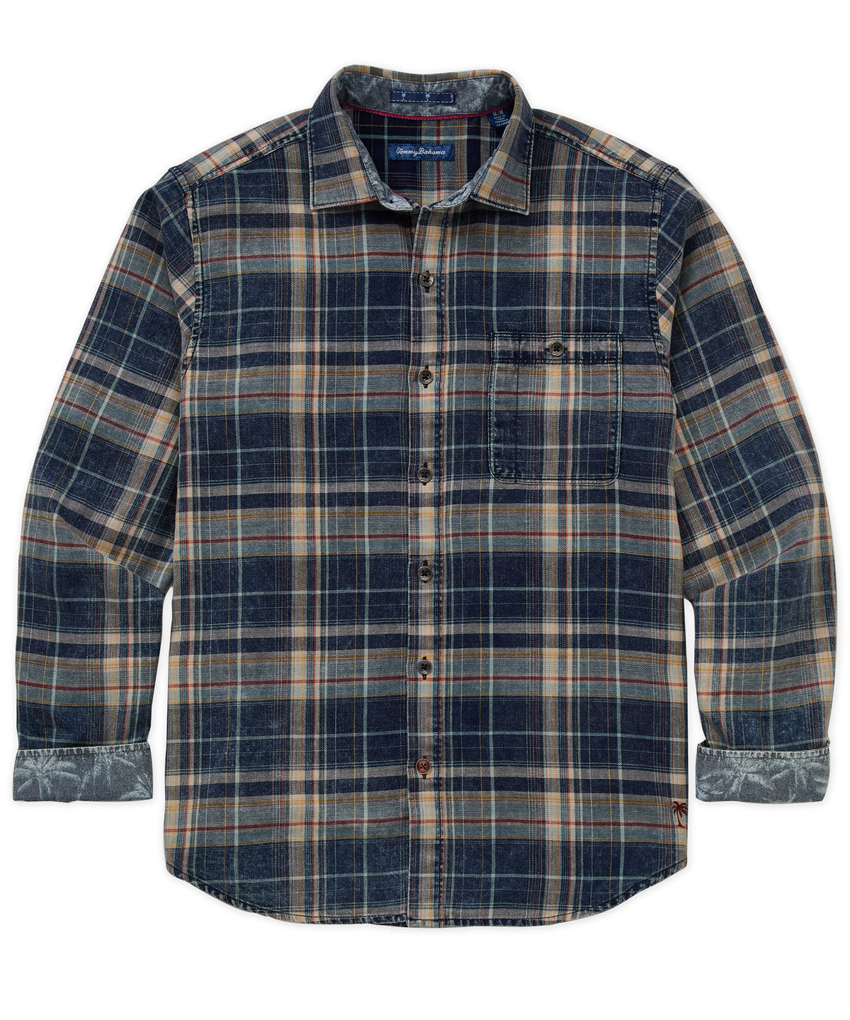 Tommy Bahama Long Sleeve Baranco Plaid Sport Shirt, Men's Big & Tall