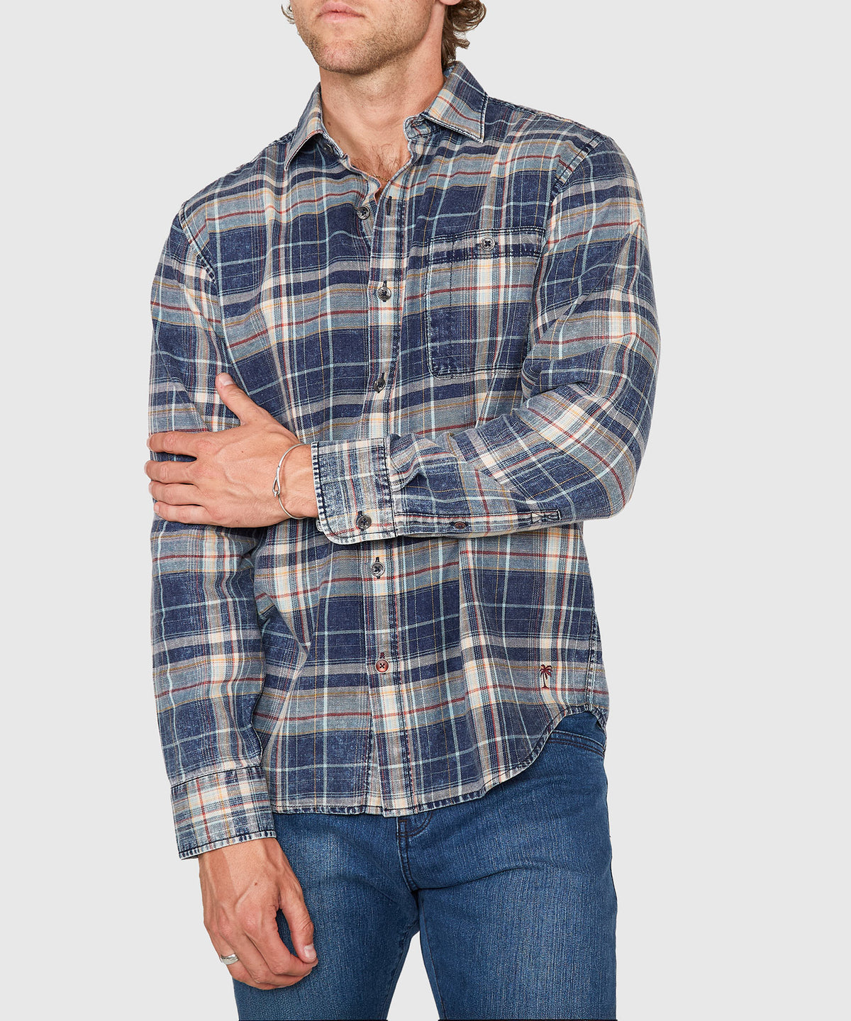 Tommy Bahama Long Sleeve Baranco Plaid Sport Shirt, Men's Big & Tall