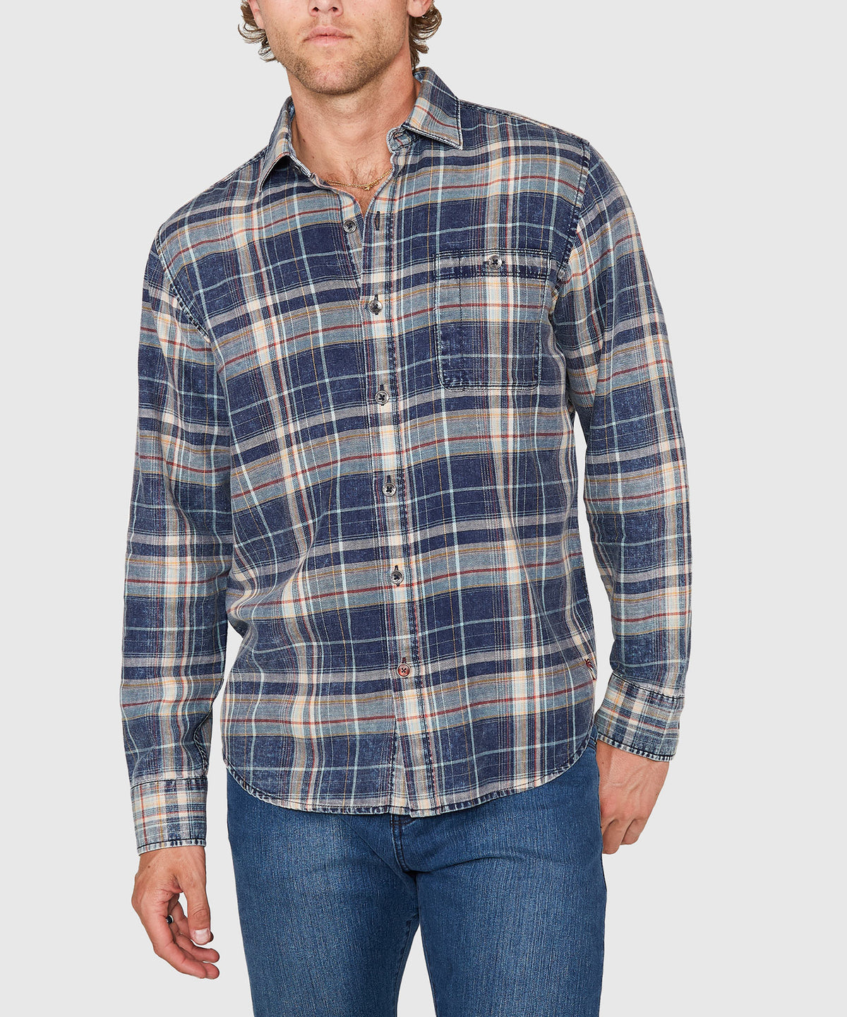 Tommy Bahama Long Sleeve Baranco Plaid Sport Shirt, Men's Big & Tall