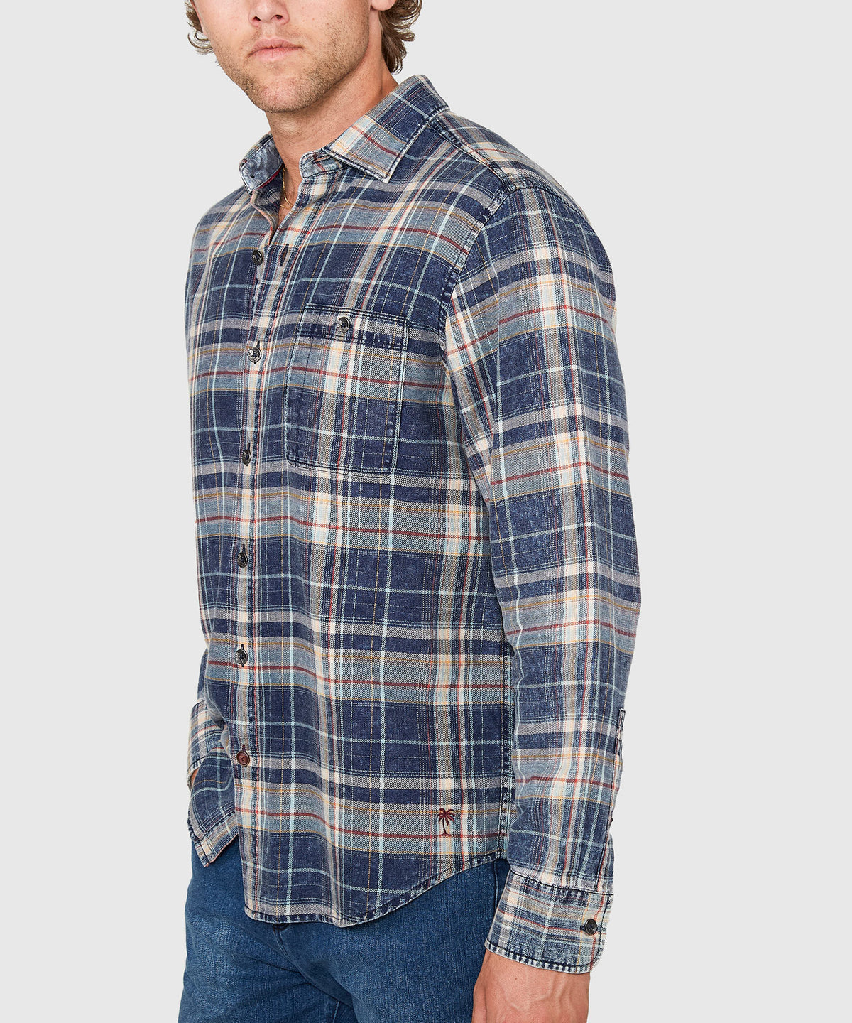 Tommy Bahama Long Sleeve Baranco Plaid Sport Shirt, Men's Big & Tall