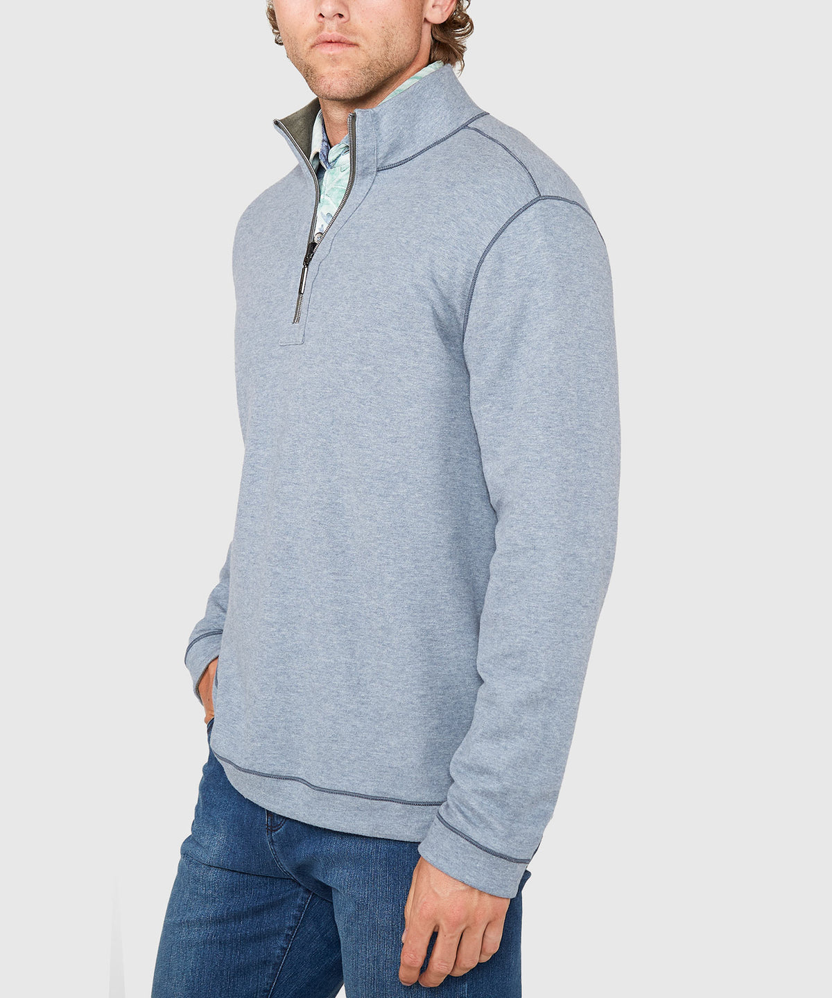 Tommy Bahama Long Sleeve Flipview Half-Zip Pullover, Men's Big & Tall
