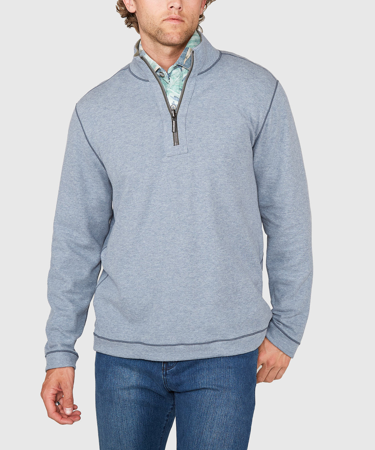 Tommy Bahama Long Sleeve Flipview Half-Zip Pullover, Men's Big & Tall