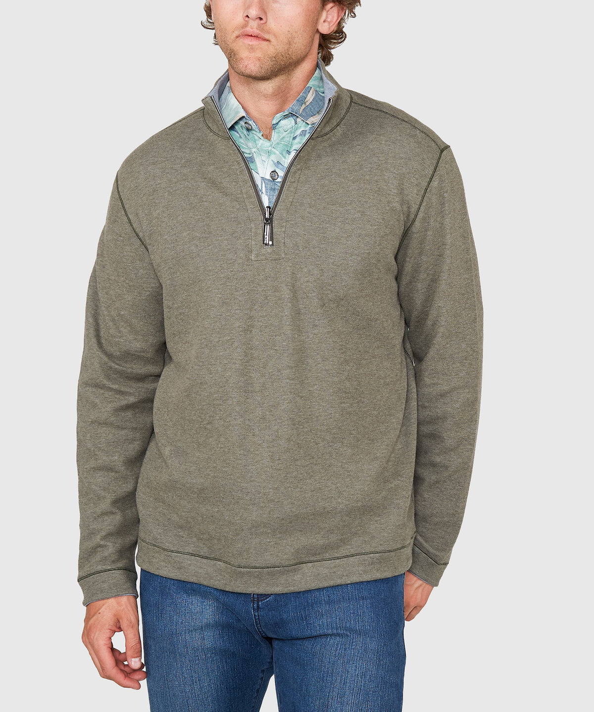 Tommy Bahama Long Sleeve Flipview Half-Zip Pullover, Men's Big & Tall