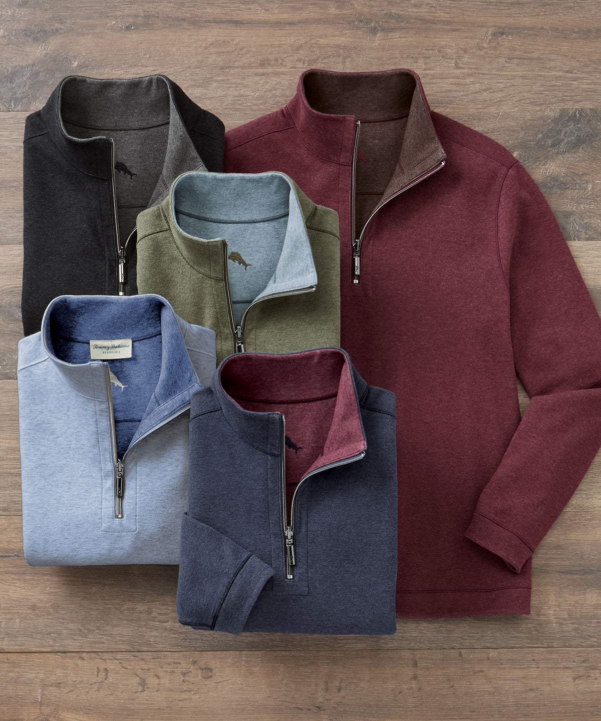 Tommy Bahama Long Sleeve Flipview Half-Zip Pullover, Men's Big & Tall